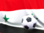 Syria. Flag with football in front of it. Download icon.