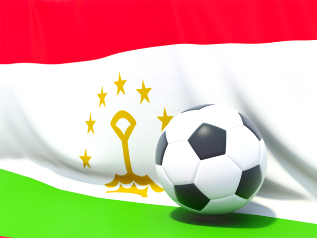 Flag with football in front of it. Download flag icon of Tajikistan at PNG format