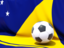 Tokelau. Flag with football in front of it. Download icon.