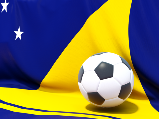 Flag with football in front of it. Download flag icon of Tokelau at PNG format