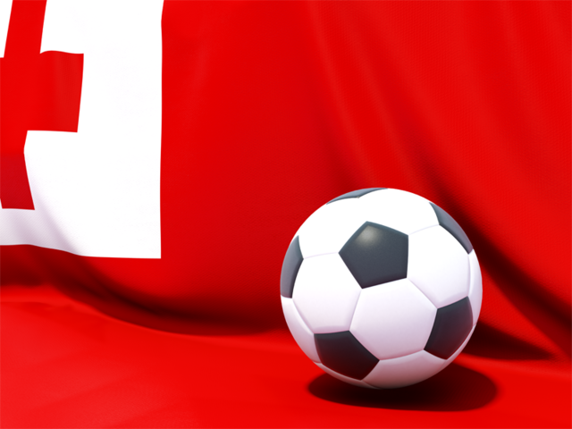 Flag with football in front of it. Download flag icon of Tonga at PNG format