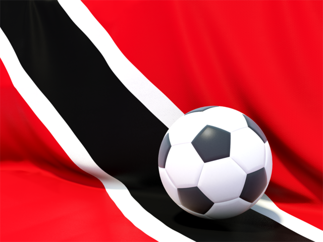 Футбольный мяч на фоне флага. Скачать флаг. Тринидад и Тобаго
