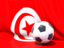 Tunisia. Flag with football in front of it. Download icon.