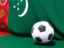 Turkmenistan. Flag with football in front of it. Download icon.