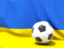 Ukraine. Flag with football in front of it. Download icon.