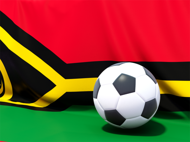 Футбольный мяч на фоне флага. Скачать флаг. Вануату