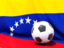 Venezuela. Flag with football in front of it. Download icon.