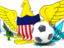 Virgin Islands of the United States. Flag with football in front of it. Download icon.