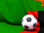 Zambia. Flag with football in front of it. Download icon.