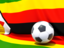 Зимбабве. Футбольный мяч на фоне флага. Скачать иллюстрацию.