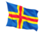 Aland Islands. Fluttering flag. Download icon.