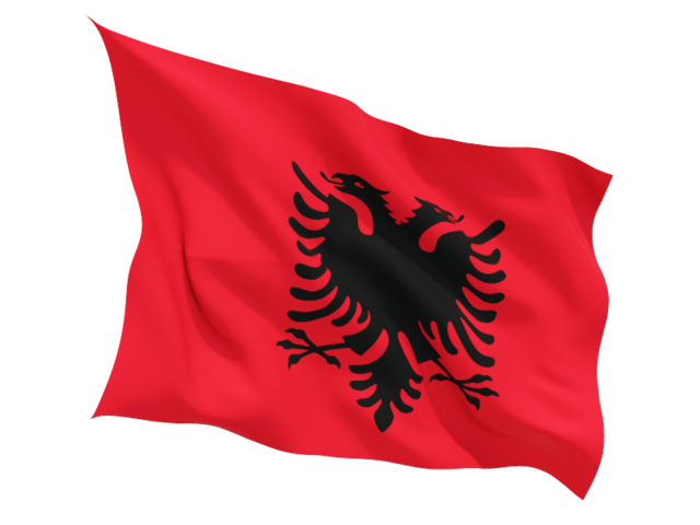 Fluttering flag. Download flag icon of Albania at PNG format