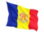 Andorra. Fluttering flag. Download icon.