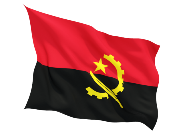 Fluttering flag. Download flag icon of Angola at PNG format