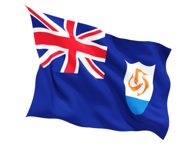 Fluttering flag. Download flag icon of Anguilla at PNG format