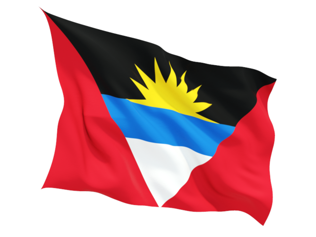Fluttering flag. Download flag icon of Antigua and Barbuda at PNG format