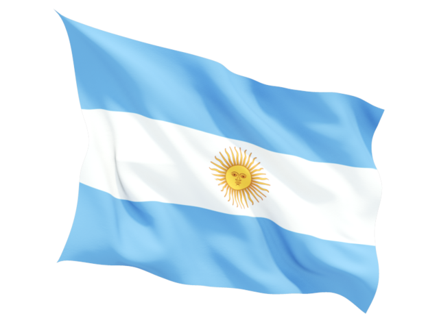 Fluttering flag. Download flag icon of Argentina at PNG format
