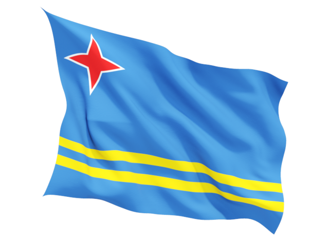 Fluttering flag. Download flag icon of Aruba at PNG format