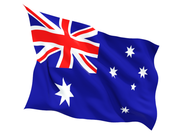 Fluttering flag. Download flag icon of Australia at PNG format