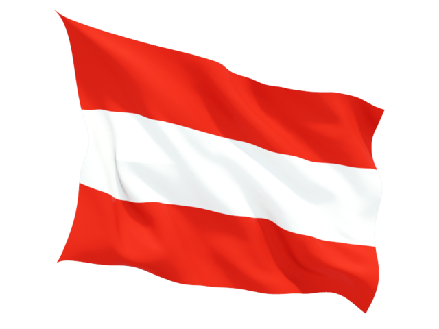 Fluttering flag. Download flag icon of Austria at PNG format