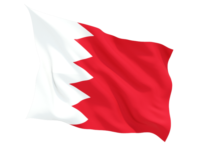 Fluttering flag. Download flag icon of Bahrain at PNG format