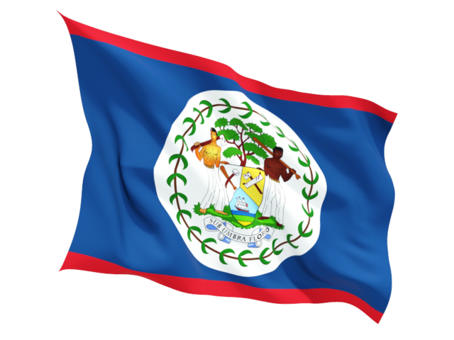 Fluttering flag. Download flag icon of Belize at PNG format