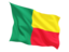 Benin. Fluttering flag. Download icon.