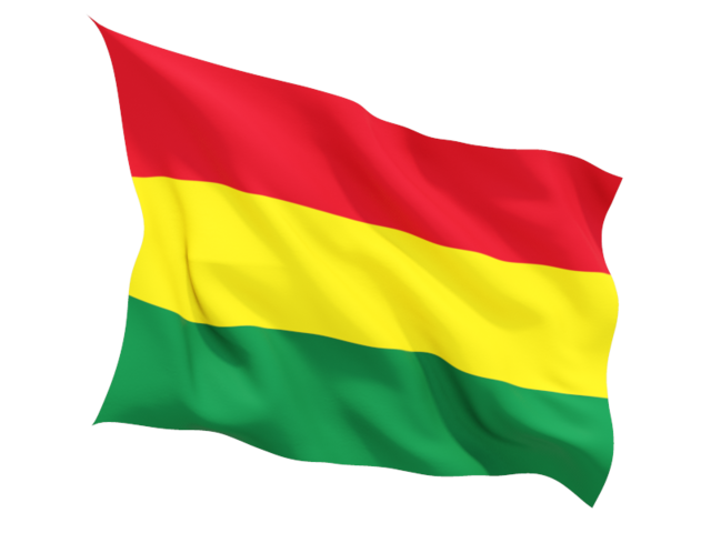 Fluttering flag. Download flag icon of Bolivia at PNG format