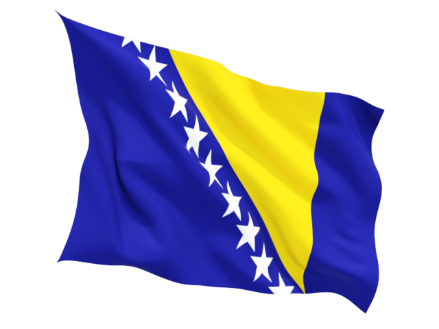 Fluttering flag. Download flag icon of Bosnia and Herzegovina at PNG format