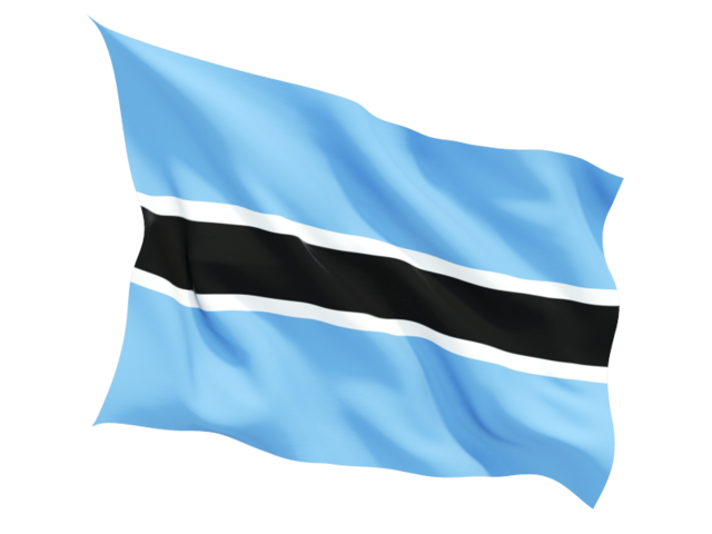 Fluttering flag. Download flag icon of Botswana at PNG format