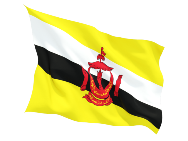 Fluttering flag. Download flag icon of Brunei at PNG format