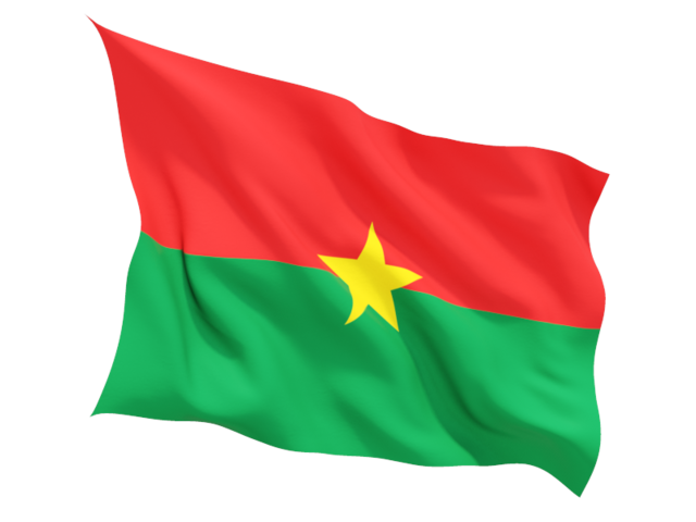 Развевающийся флаг. Скачать флаг. Буркина Фасо