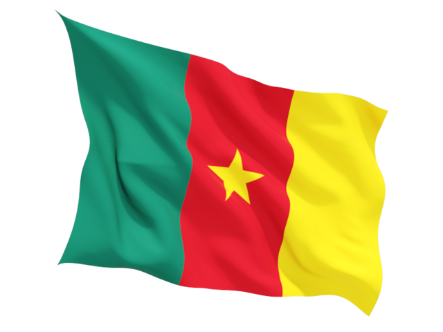 Fluttering flag. Download flag icon of Cameroon at PNG format