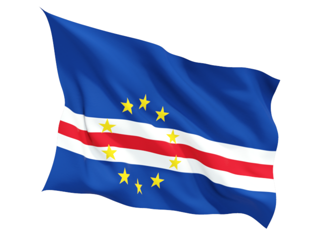 Fluttering flag. Download flag icon of Cape Verde at PNG format