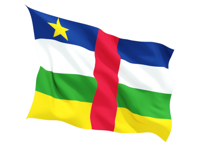 Fluttering flag. Download flag icon of Central African Republic at PNG format