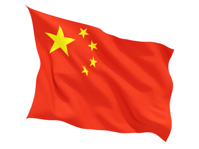 Fluttering flag. Download flag icon of China at PNG format