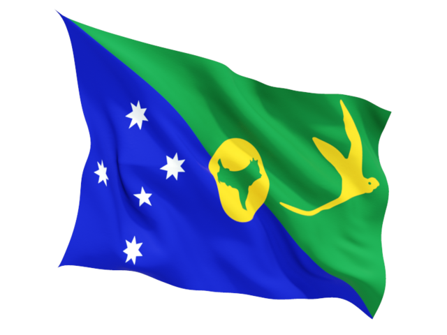Fluttering flag. Download flag icon of Christmas Island at PNG format