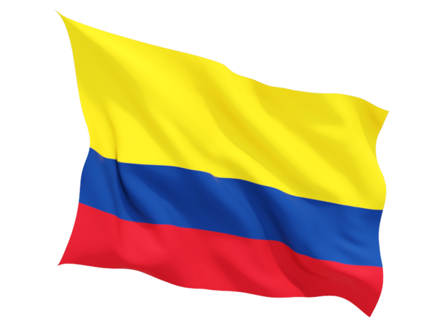 Fluttering flag. Download flag icon of Colombia at PNG format