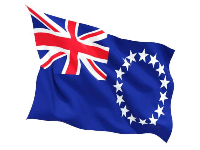 Fluttering flag. Download flag icon of Cook Islands at PNG format
