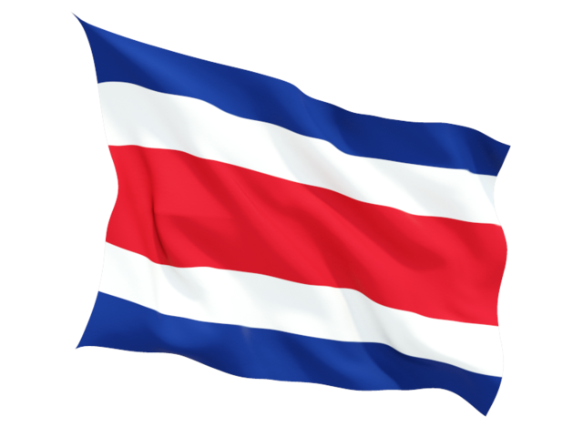 Развевающийся флаг. Скачать флаг. Коста-Рика