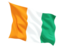 Cote d'Ivoire. Fluttering flag. Download icon.