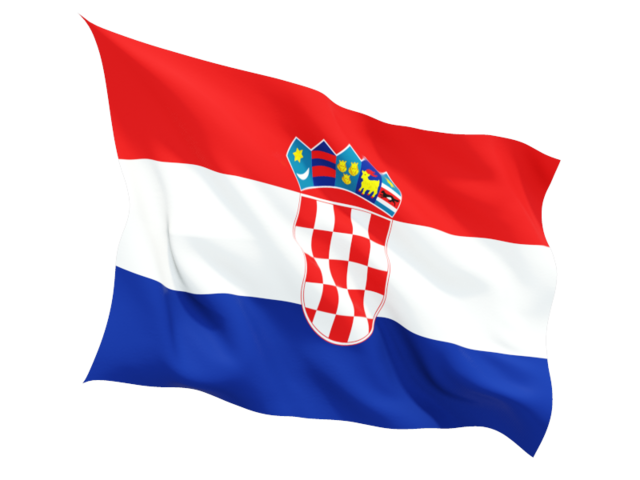 Fluttering flag. Download flag icon of Croatia at PNG format