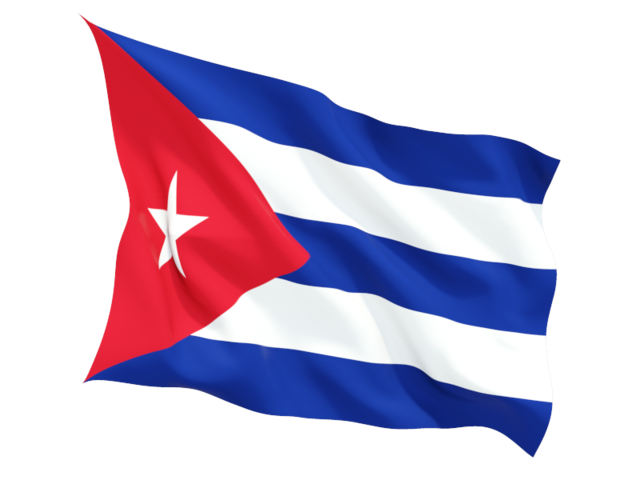 Fluttering flag. Download flag icon of Cuba at PNG format