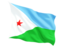 Djibouti. Fluttering flag. Download icon.