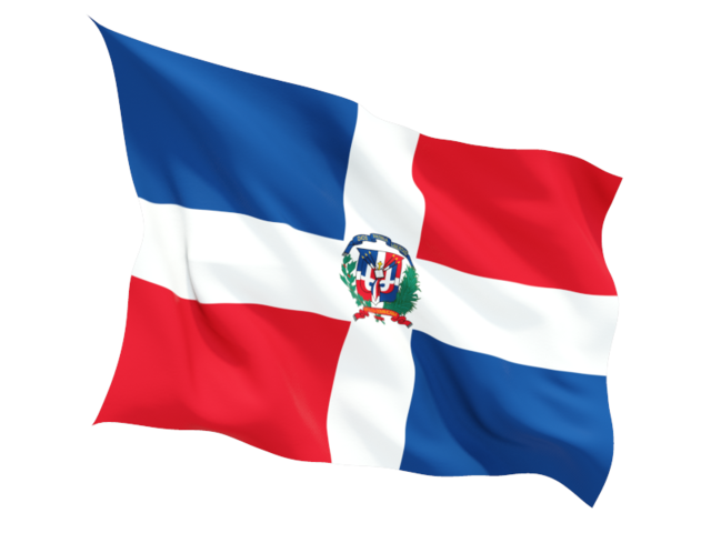 Развевающийся флаг. Скачать флаг. Доминиканская Республика