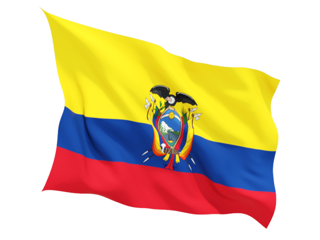 Fluttering flag. Download flag icon of Ecuador at PNG format