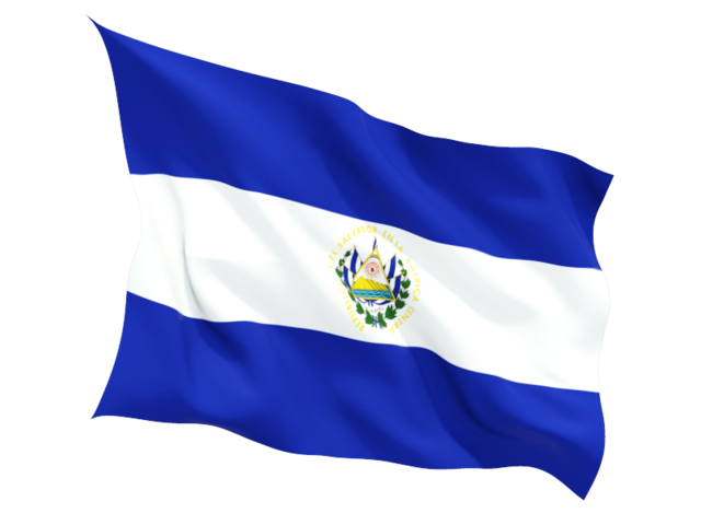 Fluttering flag. Download flag icon of El Salvador at PNG format