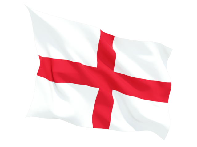 Fluttering flag. Illustration of flag of England