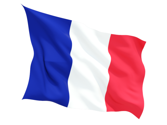 Fluttering flag. Download flag icon of France at PNG format