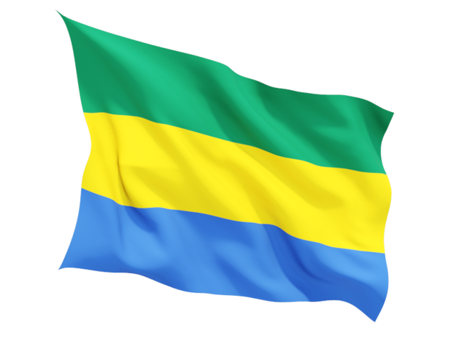 Fluttering flag. Download flag icon of Gabon at PNG format